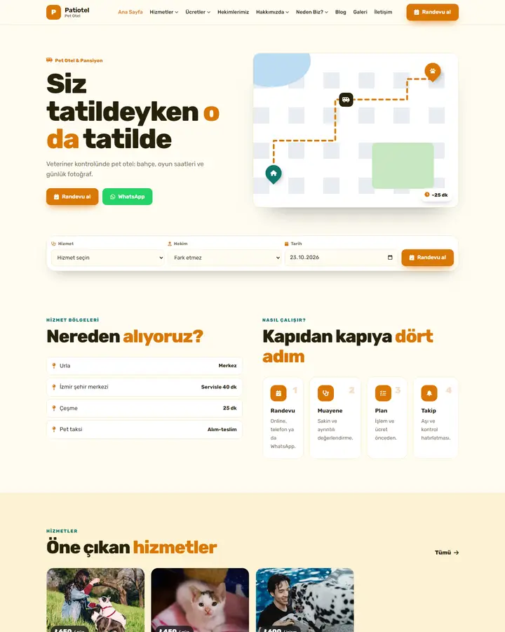 Tema 09 – Pet Taksi Rotası tasarım önizlemesi